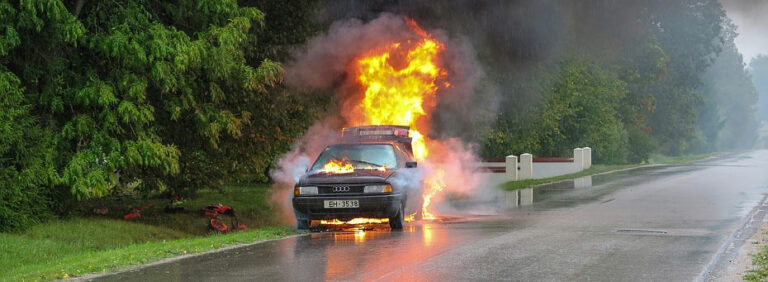 What do I do if my car explodes while I back off the highway?